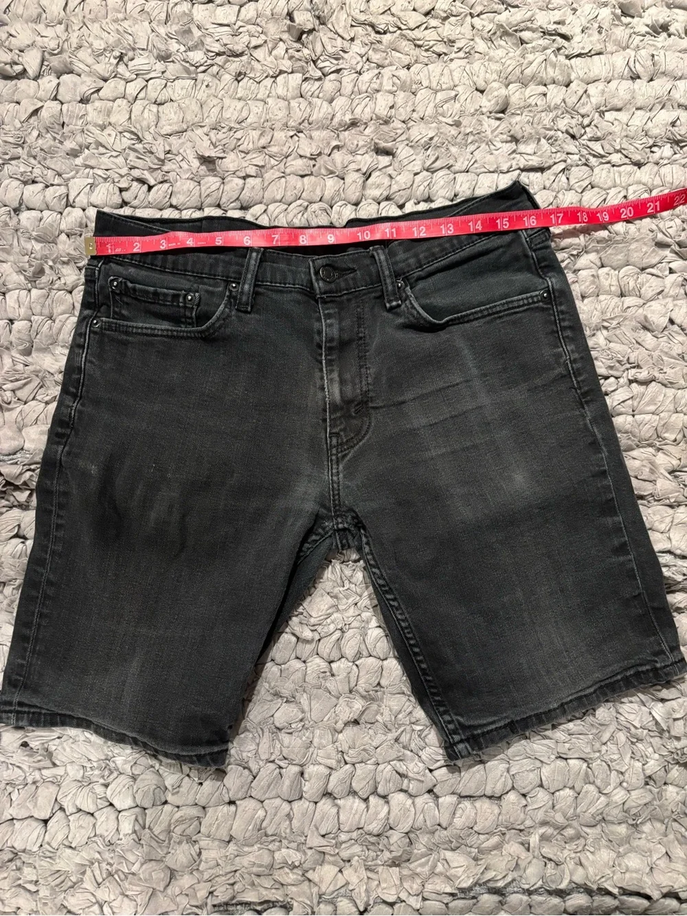 Men's Faded Black Levi 511 Denim Shorts - Black Label